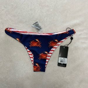 NWT Wildfox reversible crab bikini bottoms size XS